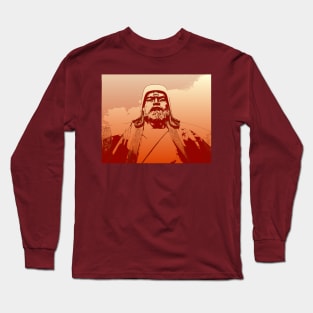 Vaporwave Genghis Khan 4223 Ulaanbaatar Long Sleeve T-Shirt